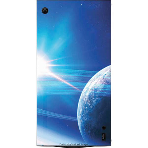 View of a Planet as it Looms in Close Orbit and with Rings XBox Series X Digital Edition Console Skin